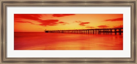 Framed Pier In The Pacific Ocean At Dusk, Ventura Pier, California Print