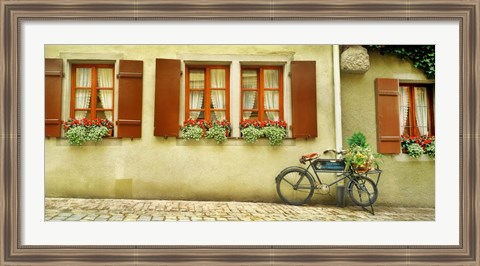 Framed Bicycle Outside A House, Bavaria, Germany Print