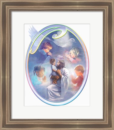 Framed Jesus Loves Children Print