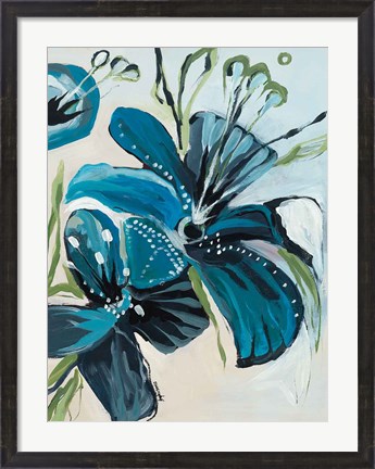 Framed Flowers of Azure I Print