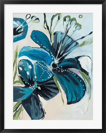 Framed Flowers of Azure I Print