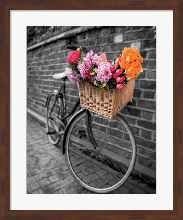 Framed Basket of Flowers II Print