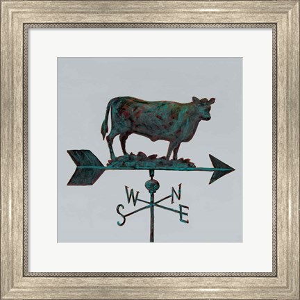 Framed Rural Relic Cow Print