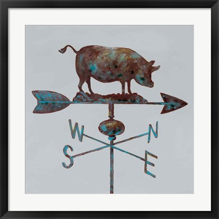 Framed Rural Relic Pig Print