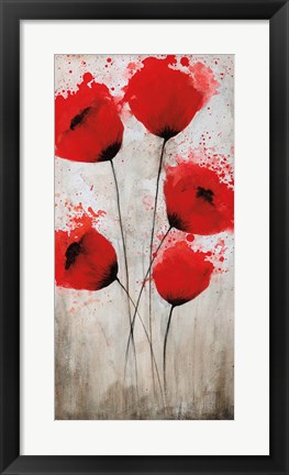 Framed Luminous Crimson I Print