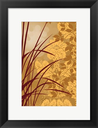 Framed Golden Flourish I Print