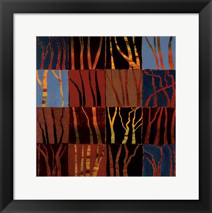 Framed Red Trees I Print