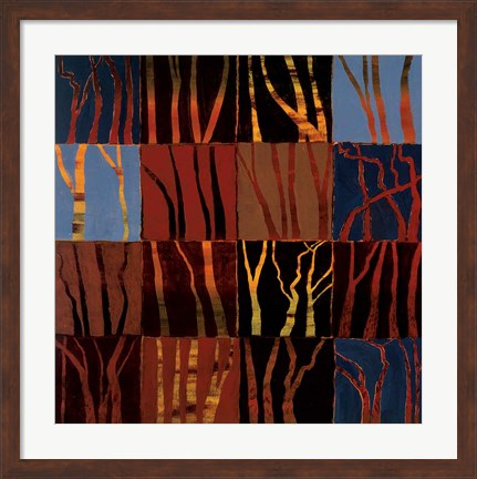 Framed Red Trees I Print