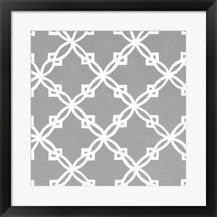 Framed Latticework Tile I Print