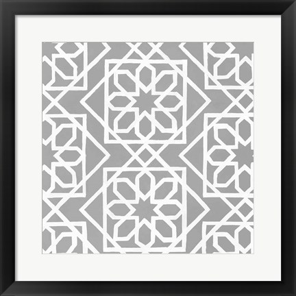 Framed Latticework Tile III Print