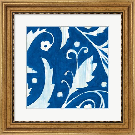 Framed Tangled In Blue I Print