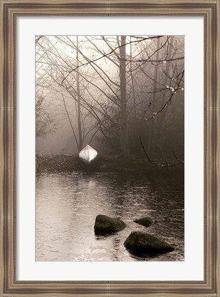 Framed Silvered Morning Pond Print