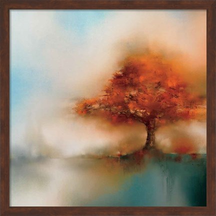 Framed Morning Mist &amp; Maple I Print