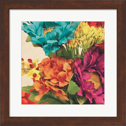 Framed Pop Art Flowers I Print