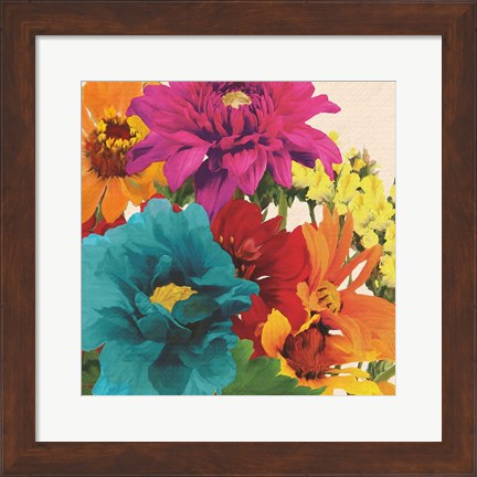 Framed Pop Art Flowers II Print