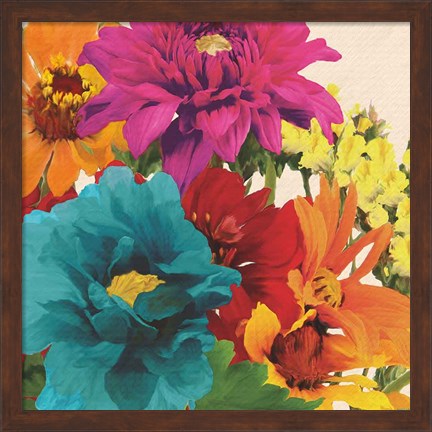 Framed Pop Art Flowers II Print