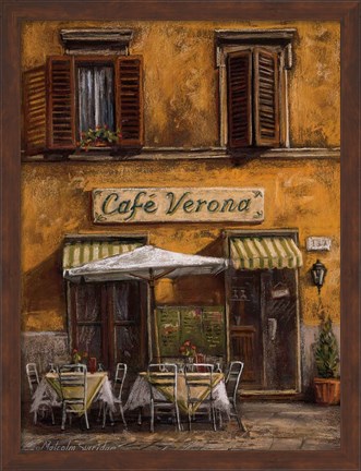 Framed Cafe Verona Print