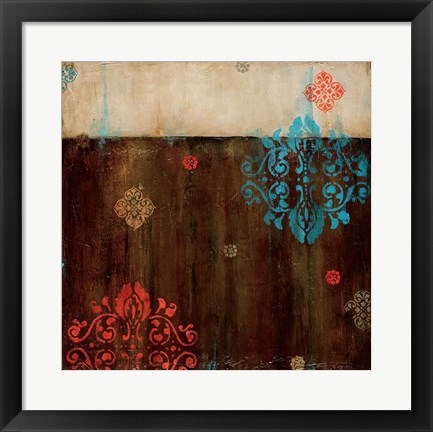 Framed Damask Patterns II Print