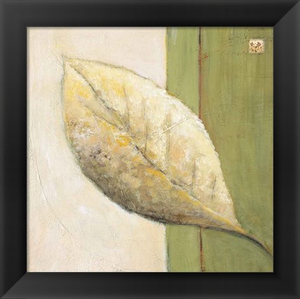 Framed Leaf Impression - Olive Print