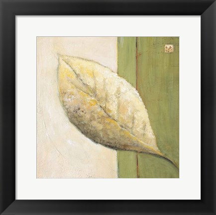 Framed Leaf Impression - Olive Print