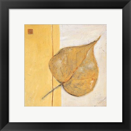 Framed Leaf Impression - Ochre Print