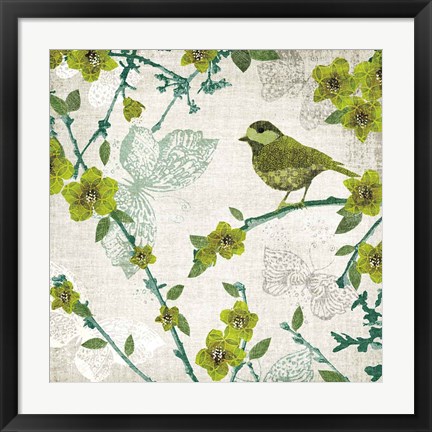 Framed Birds and Butterflies II Print