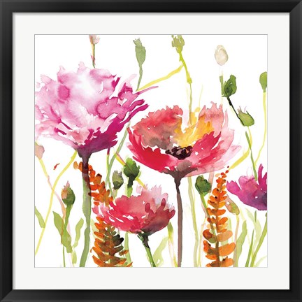 Framed Blooms And Buds Print