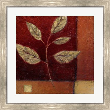 Framed Crimson Leaf Study I Print