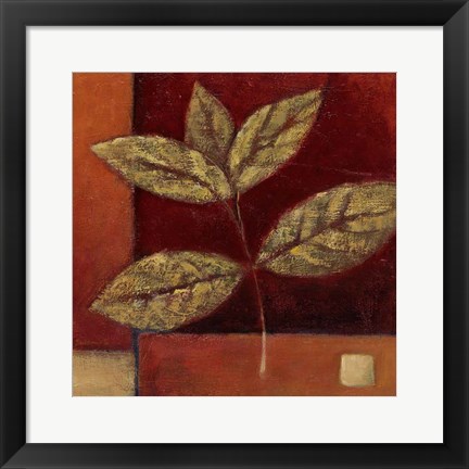 Framed Crimson Leaf Study II Print