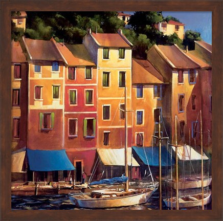 Framed Portofino Waterfront Print