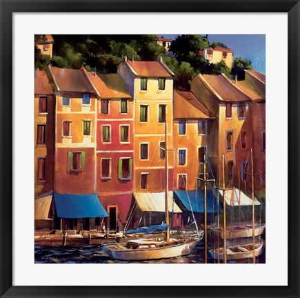 Framed Portofino Waterfront Print