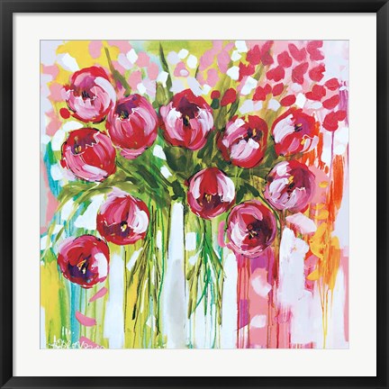 Framed Razzle Dazzle Tulips Print