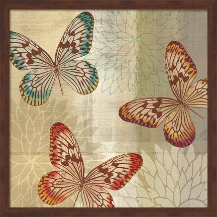 Framed Tropical Butterflies II Print