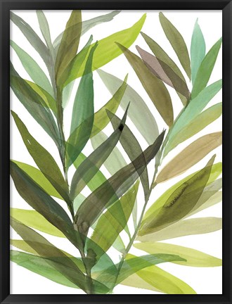 Framed Tropical Greens I Print