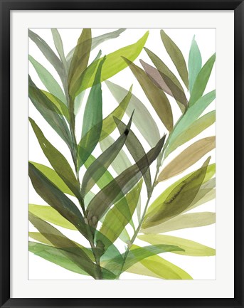 Framed Tropical Greens I Print