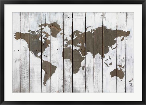 Framed Weathered World Print