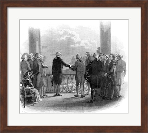 Framed 1789 Inauguration Of George Washington As First President Of The USA Print