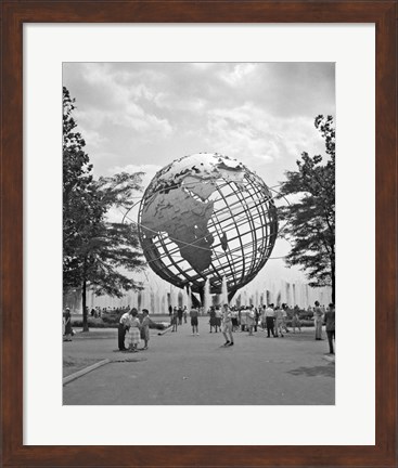 Framed 1964 New York World&#39;s Fair Unisphere Flushing Meadows NY Print