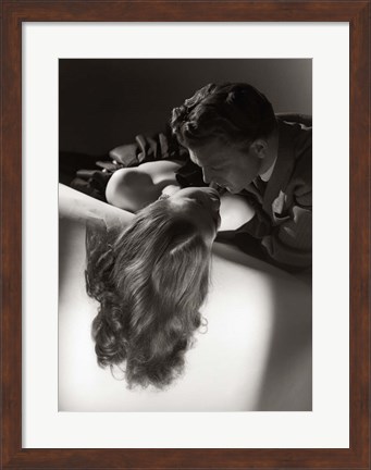 Framed Romantic Couple Embracing Print