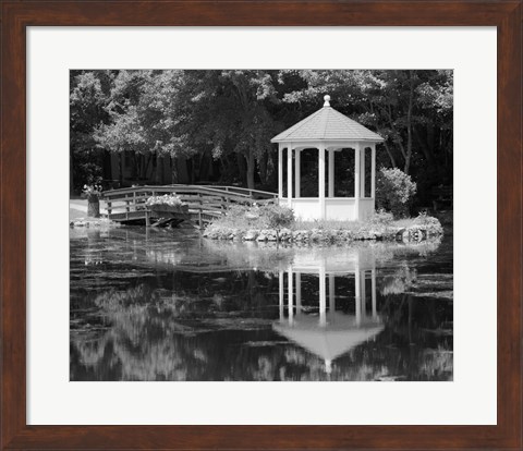 Framed Gazebo Reflected In Pond Seaville NJ Print