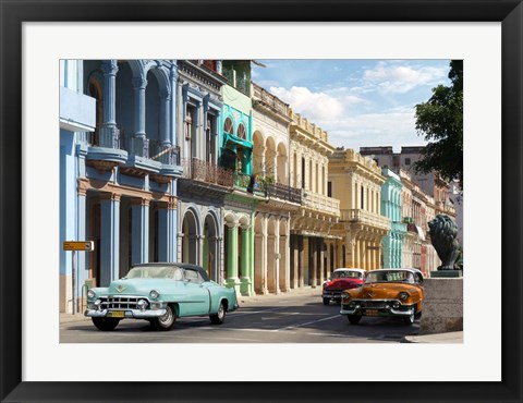 Framed Avenida in Havana, Cuba Print