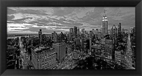 Framed Chelsea and Midtown Manhattan (BW detail) Print