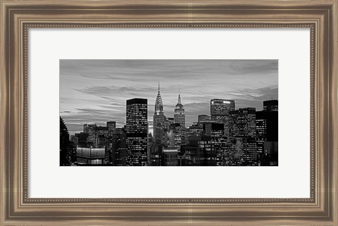 Framed Midtown Manhattan BW Print