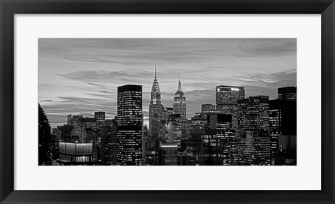 Framed Midtown Manhattan BW Print