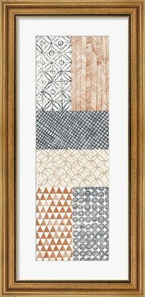 Framed Maki Tile Panel I Warm Print