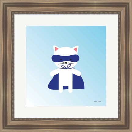 Framed Cat Super Hero Print