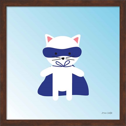 Framed Cat Super Hero Print