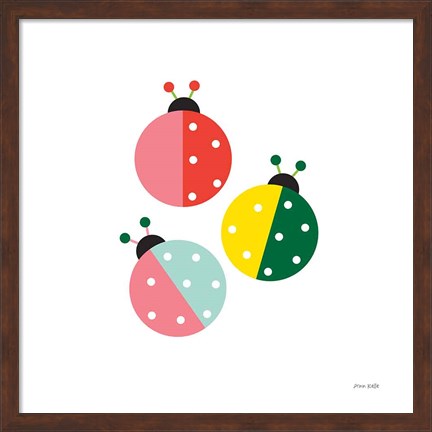 Framed Ladybugs Three Print