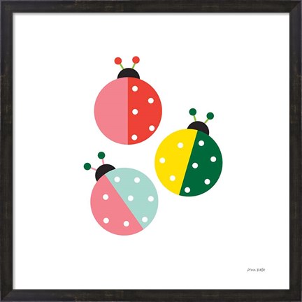 Framed Ladybugs Three Print