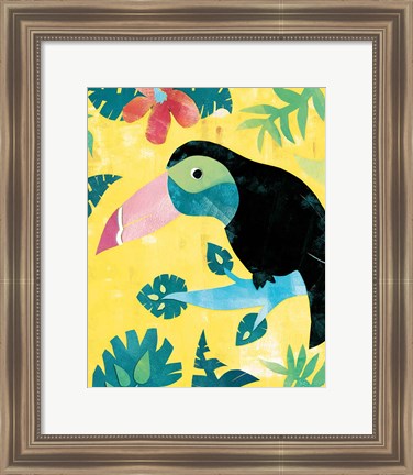 Framed Jungle Jive I Toucan Yellow Print